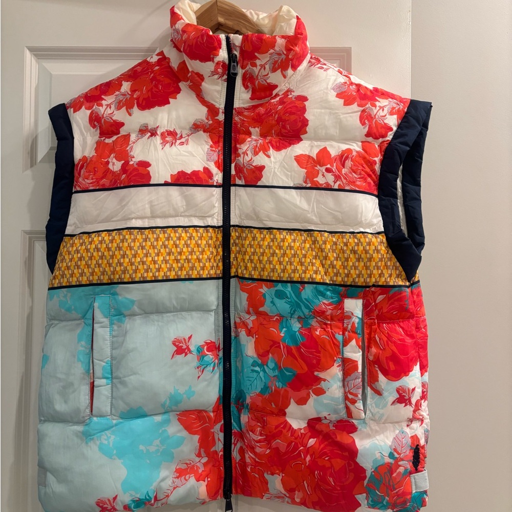 FP Movement by Free People Floral Puffer Vest - Red, Blue, Yellow